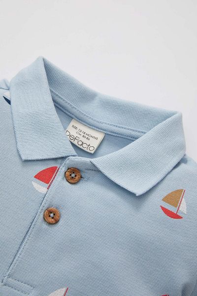 DeFacto Chlapecké polo tričko se vzorem Pike s krátkým rukávem B9248A524SM