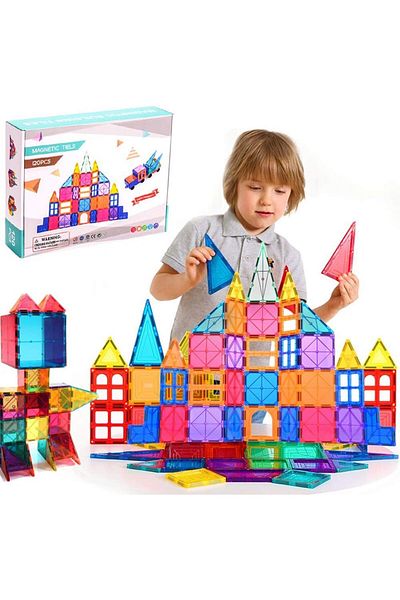 COOYA 120-Piec Magnetic Tiles Building Blocks Toy Set, Safe And Durable, 3D, DIY Creative, For Kids 3+
