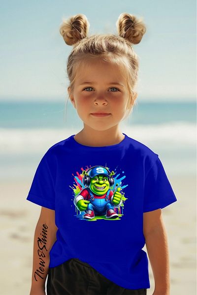 New Shine 1 tricou este un cadou pentru achiziții de 6 și peste în coș - Tricou pentru copii supradimensionat cu imprimeu Shrek