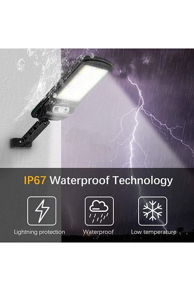COOYA 120 LED Solar Street Lights,with 3 Lighting Modes,Remote Control,for Garden,Path,Street,2 Pack