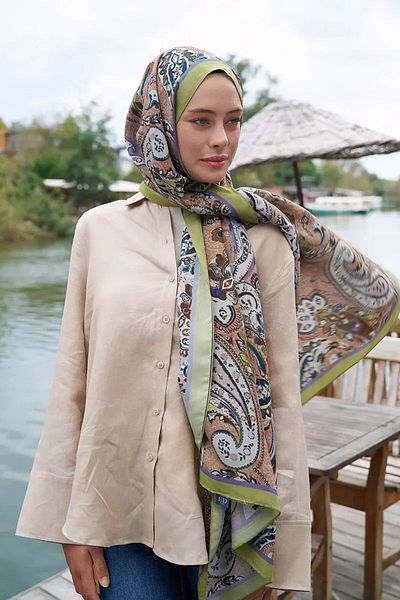 ED Scarf Vera Oil Green Iconic Συλλογή