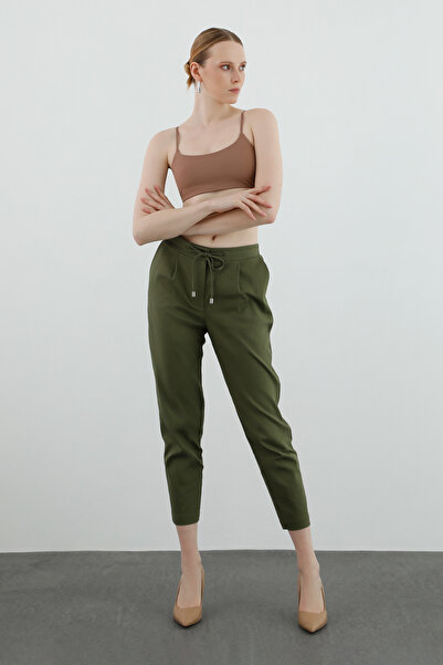 GİZİA Bağcıklı Haki Havuç Pantolon