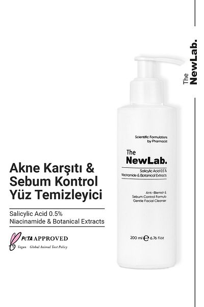 The NewLab Cleansing Gel for Oily and Acne Prone Skin 200 ml (0.5% SALICYLIC ACID, NIACINAMIDE)