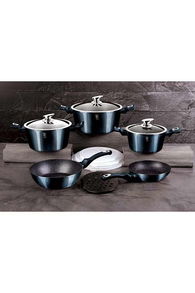 Berlinger Aquamarine Metallic Line Set de vase de 13 piese cu suprafață de marmură