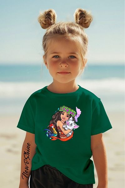 New Shine 1 tricou este un cadou pentru achiziții de 6 și mai sus în coș - Tricou pentru copii oversize cu imprimeu prințesa Moana