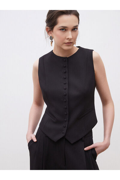 LC Waikiki Crew Neck Crepe Women's Classic Vest