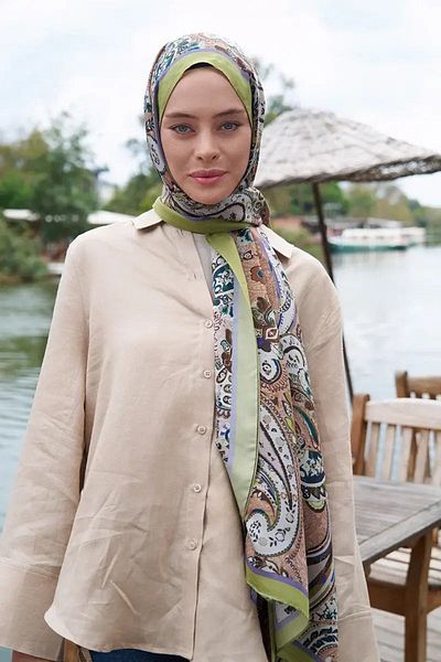 ED Scarf Vera Oil Green Iconic Συλλογή