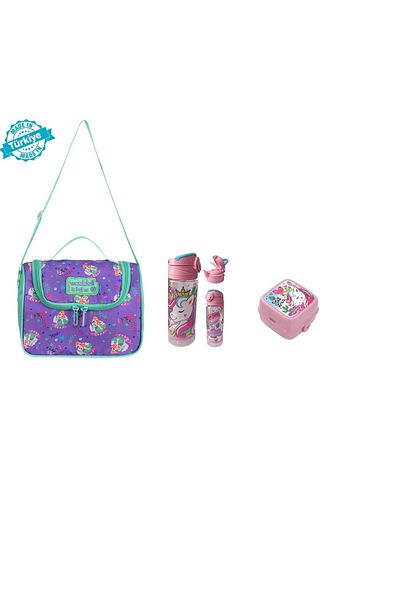 GENC DIJITAL BASKI Waddell Mermaid Patterned Thermal Lunchbox Set (3 Pieces)