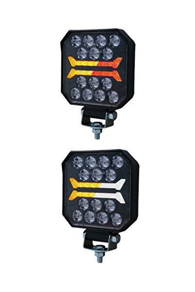 ÇERAY 2 ADET LEDLİ KARE ÇALIŞMA LAMBASI SARI KIRMIZI 10-30 VOLT ÇİFT RENK OFF...