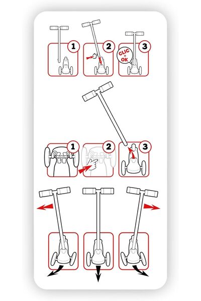 Mickey Mouse Intuitive 3-wheel scooter, max 20 kg, multicolor, Mickey Mouse