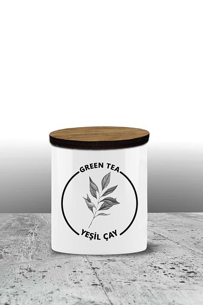 Bytwo Green Tea Storage Container - Ceramic Storage Container - Spice Rack - 300ml Storage Container