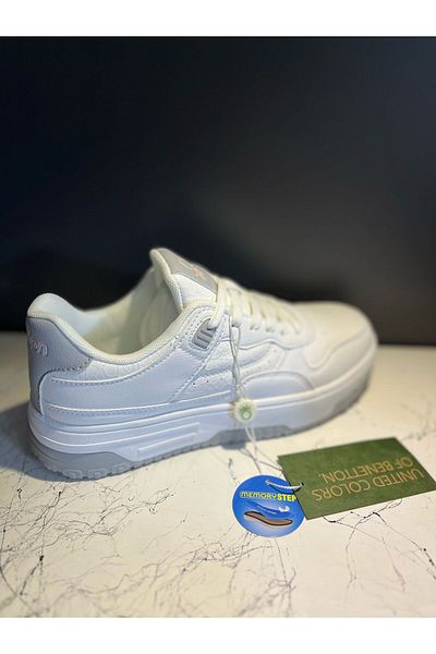Benetton ®   Pantofi sport albi de damă importați Bnı-11509