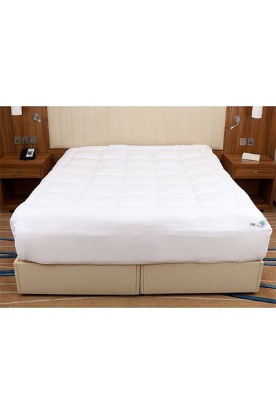 smart home Mattress Topper King Size With Microfiber Outer Face Fabric White 180 x 200cm