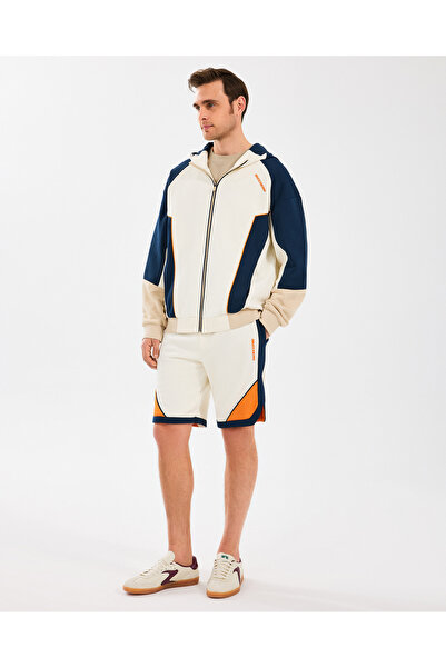 SKECHERS M Diagonal Lw Fleece Sweatshort Erkek Offwhite Şort S2510040-102