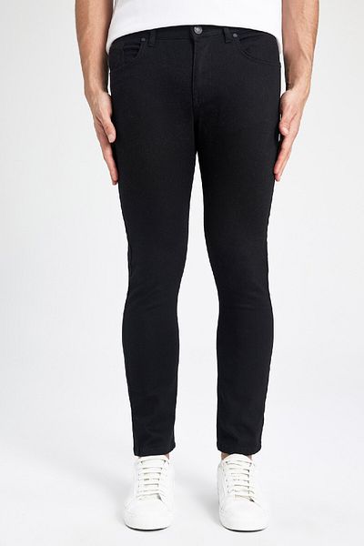 DeFacto Carlo Skinny Fit Extra Slim Fit Κανονική μέση Εξαιρετικά στενό πόδι Μαύρο τζιν παντελόνι R8763az24sp