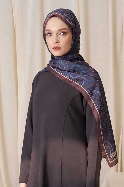 Madame Polo Şal cu model victorian istoric - Petrol