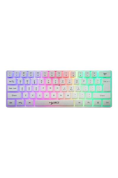 Generic HXSJ 61-Key Dual-Mode Bluetooth 5.0 Compact Keyboard White