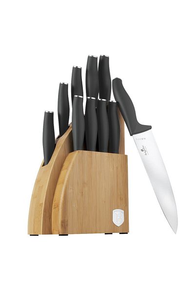 Alpina Knife set with holder BAMBOO 10 pcs Anthracite Collection