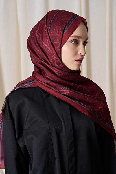 Madame Polo Tuba Bağ Historical Victorian Pattern Shawl - Red