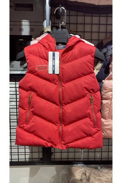 JUNİOR TİAMO Children's Winter Puffer Vest – Red (5-9 Years)