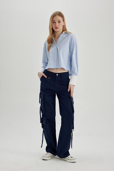 DeFacto Cool Pants with Wide Leg and Cargo Pockets - B5690Ax24Sp