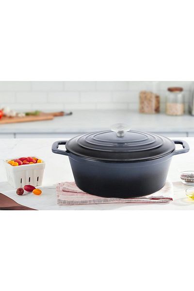 Carl Schmidt Sohn Tava de copt din fonta Xanten cu capac 36 x 28 cm neagra