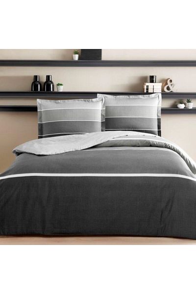 Taç Lenjerie pat dublu bumbac 100% satinat, TaçMako-Satin, Hazel Antracit