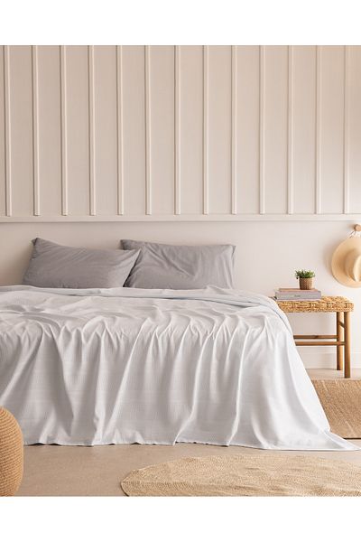 Madame Coco Mathilda Double Personality 100% Bumbac Karde Plain Pique - Albastru deschis