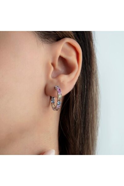 Zircon Rainbow Halka Küpe