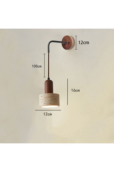 Choice Warm White (2700-3500K) White Huangdong Stone Wabi-sabi Wind Bedroom Bed Wall Lamp Cream Wind Living