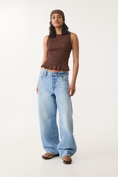 Stradivarius Gathered T-shirt with ruffles