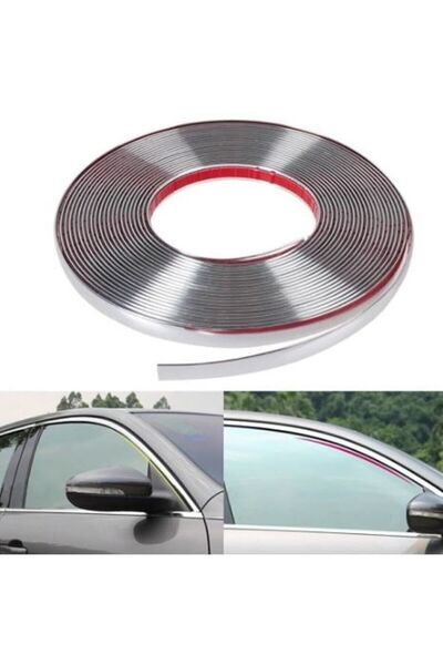 NKT GROUP 18 Mm 3d Dekoratif Krom Nikelaj Şerit Çıta Panjur Kalın Şerit 5 Metre