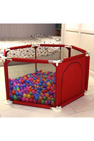 Yelajoy Kids Playpen, with Breathable Grid,Crawling Safety Protection,for Indoors Outdoors and Parks,Red