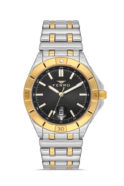 FERRO Yellow and Silver Steel Cord Men's Wristwatch Fm43017A-D2