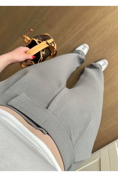 Livik Gray Women's Lycra Velcro Closure Palazzo Trousers