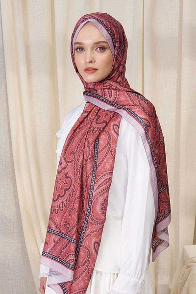 Madame Polo Victorian Motif Shawl - Coral