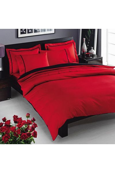 Taç Luxury satin double bed linen, TaçElegance, Prestige Red