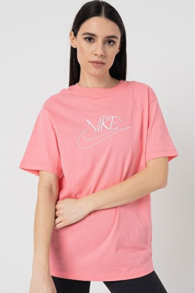 Nike Sportswear Tee Loose Cut Pink Cotton Women's Sports T-Shirt