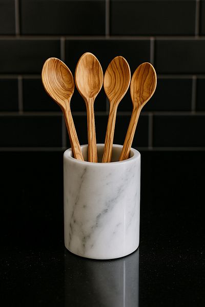 Home Handmade Olive Tree Wooden Spoon Set of 4 |   For Natural, Healthy and Stylish Presentations