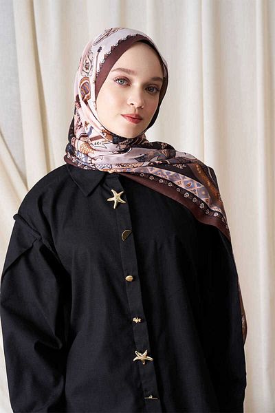 Madame Polo Καφέ σάλι Hesperian Motif