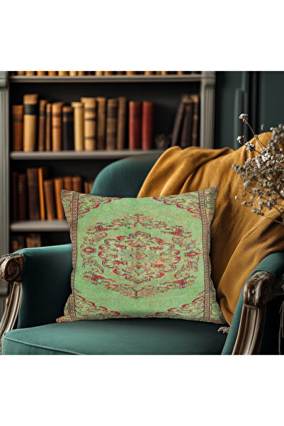 TURKISHRUG KINGDOM غطاء وسادة مزدوج الجوانب مصنوع من القطن المزخرف الناعم بال...