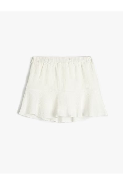 Koton New Season Ruffled Basic Shorts Skirt with Elastic Waist