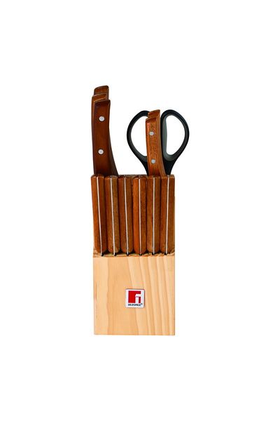 Bergner Knife set in wooden block 13 pieces NATURA