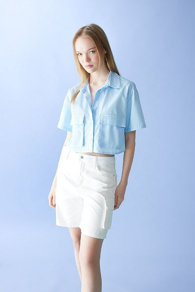 DeFacto Coool Oversize-Shirt mit breiter Passform, Taschendetail, kurzen Ärmeln, C0739ax24sp