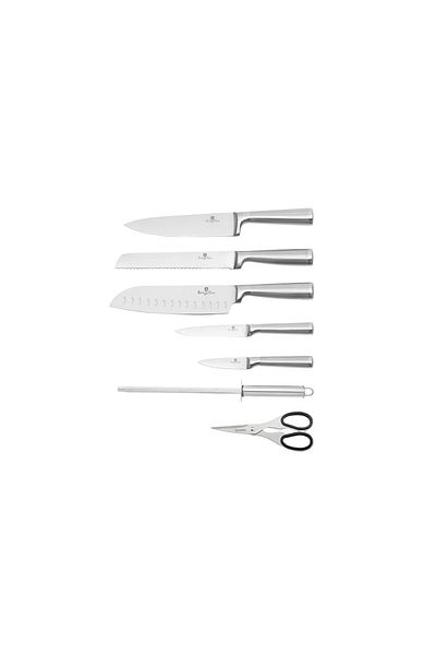 Alpina Stainless steel knife set in a rotating stand 8 pieces silver