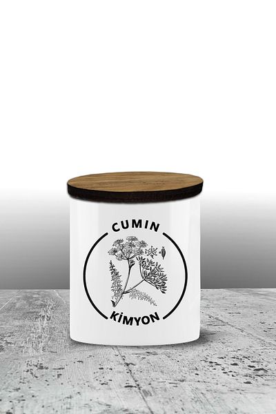 Bytwo Cumin Storage Container - Ceramic Storage Container - Spice Rack - 300ml Storage Container