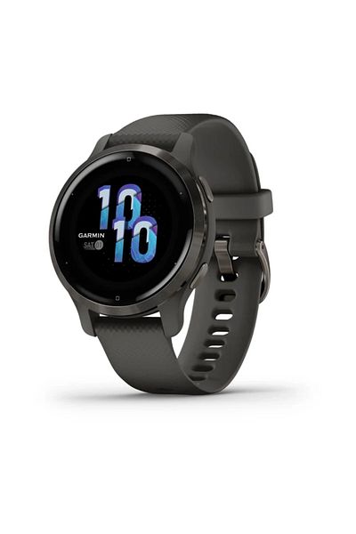 Garmin VENU 2S, SLATE STAINLESS STEEL BEZEL WITH GRAPHITE CASE AND SILICONE BAND