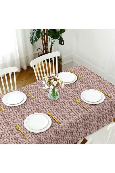 Evim Canvas Wicker Dusty Rose Liquid Proof Stain Resistant Table Cloth