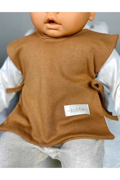 kubbe Camel Cotton Food and Drool Bib |   Modern Design, High Absorbency and Easy Dressing System