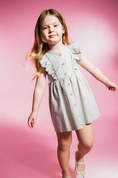 DeFacto Linen Look Sleeveless Baby Girl Dress - Z5119a224sm